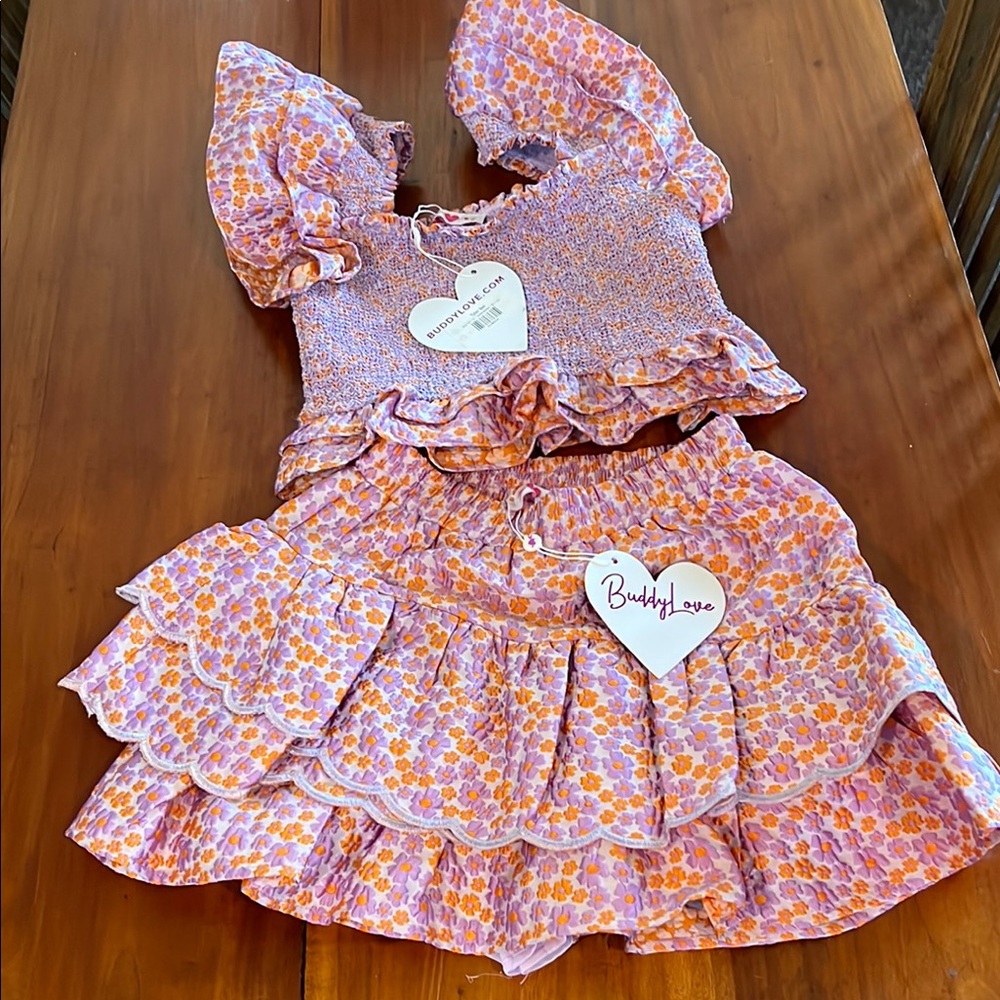 BuddyLove Purple and Orange Knit Set